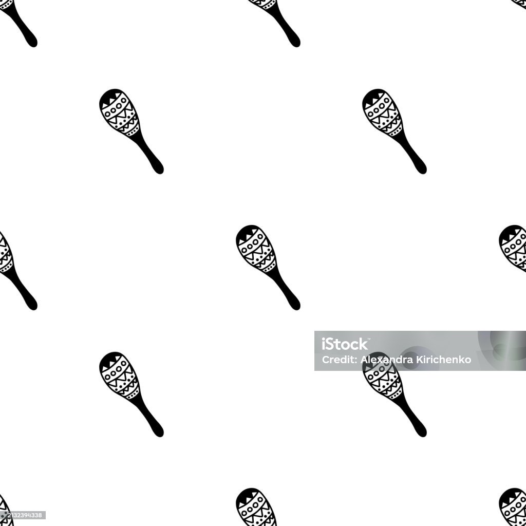 Maraca Pattern Image Maracas Doodle Seamless Pattern Stock Illustration - Download Image Now ...