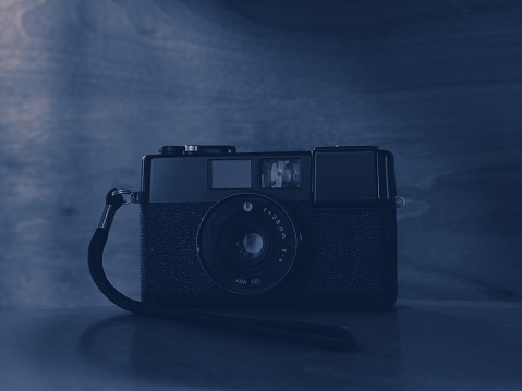 Old fashioned rangefinder film camera