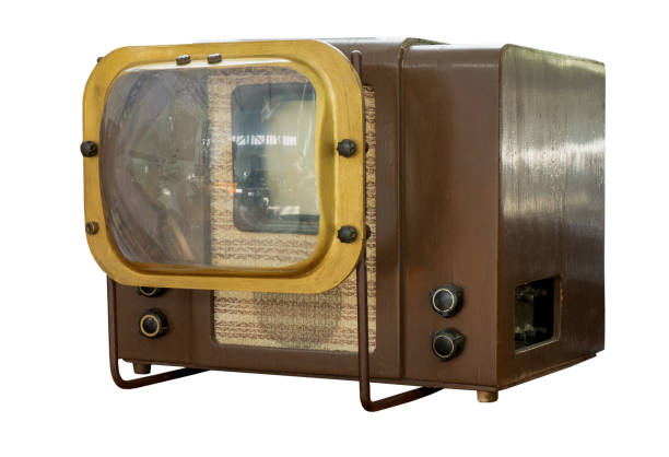 istock Old TV isolated on white background 2132430272