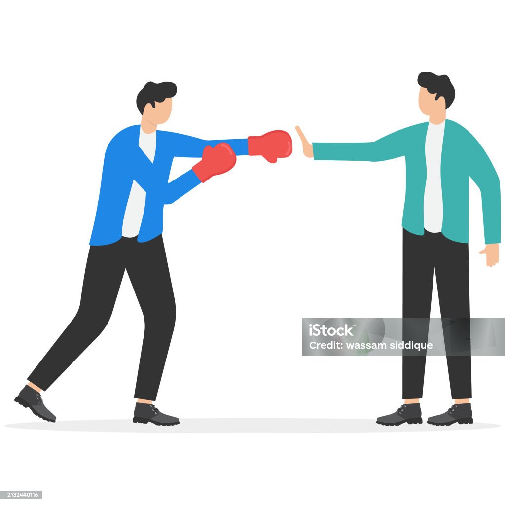 Stop Conflicts Drawing Conflict Management Leadership Skill To Compromise And Solving Argument ...