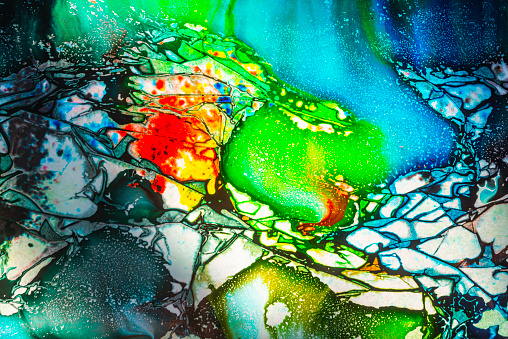 Image of the colored splashes in abstract shape, on white background