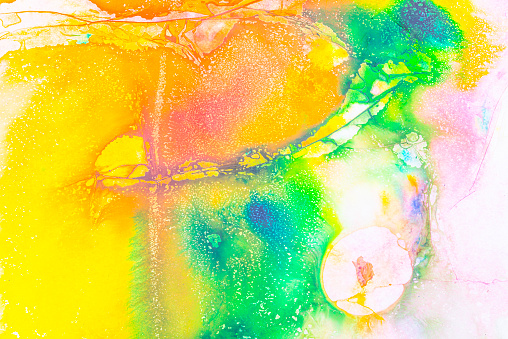Image of the colored splashes in abstract shape, on white background
