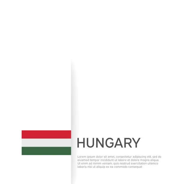 Vector illustration of Hungary flag background. State patriotic hungarian banner, cover. Document template with hungary flag on white background. National poster. Business booklet. Vector illustration, simple design