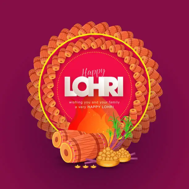 Vector illustration of Lohri