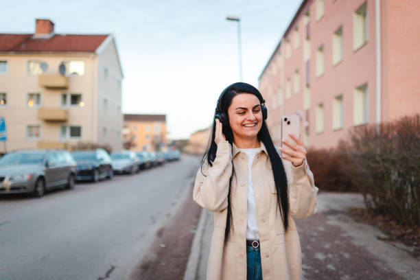 istock Listening to music while taking a walk 2132512112