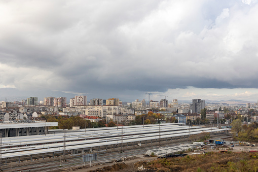 Sofia, Bulgaria - November 1, 2023: A general view of the Central Train Station in Sofia, Bulgaria.