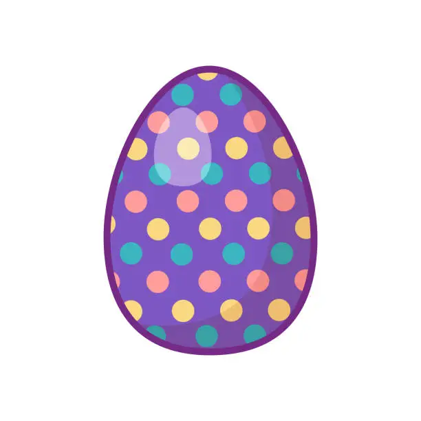 Vector illustration of Festive Easter Egg Multi Colored Zigzag Ornate