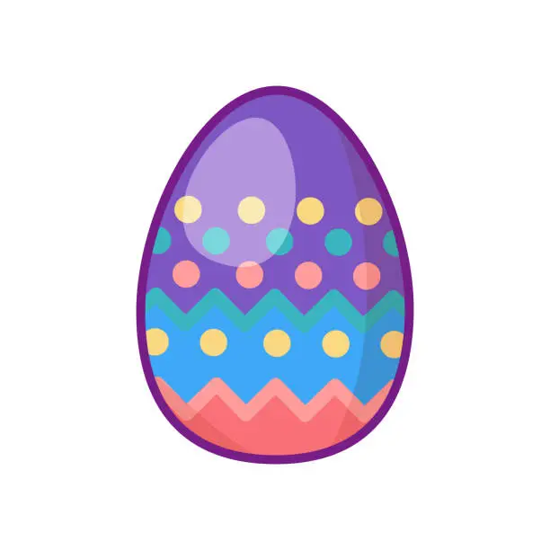 Vector illustration of Festive Easter Egg Multi Colored Zigzag Ornate