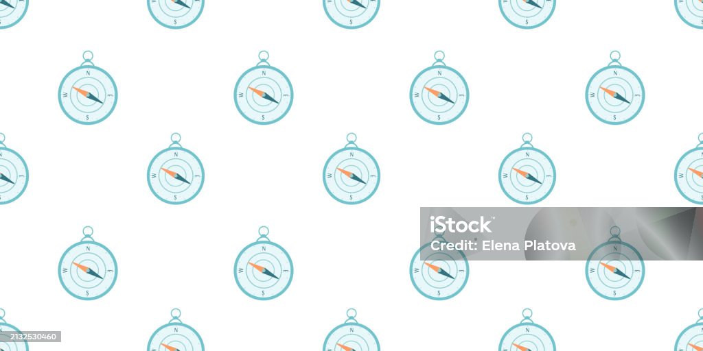 Vector Compass Pattern Seamless Pattern With Compass Vector Flat Illustration Isolated On ...
