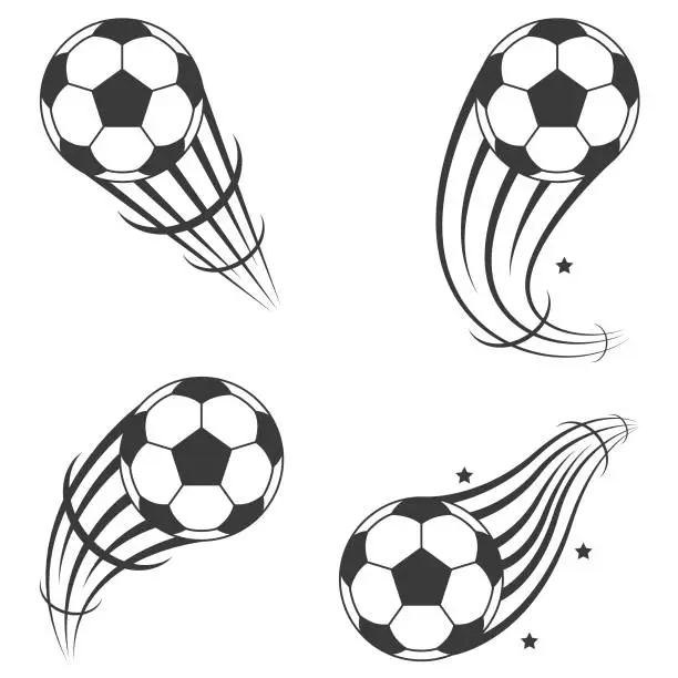 Vector illustration of Soccer ball vector set