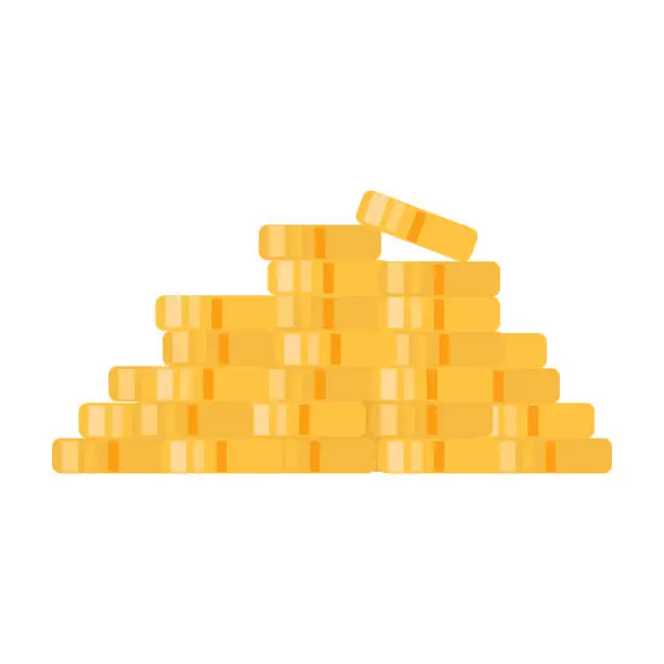 Vector illustration of Stack Of Gold Coins Leprechaun Gnome Treasure