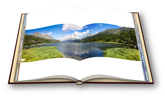 Sils Lake in the Upper Engadine Valley (Switzerland - Europe) - Open photobook concept image