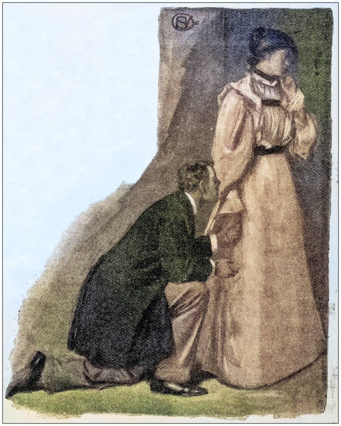 istock Antique painting illustration: Couple 2132627097