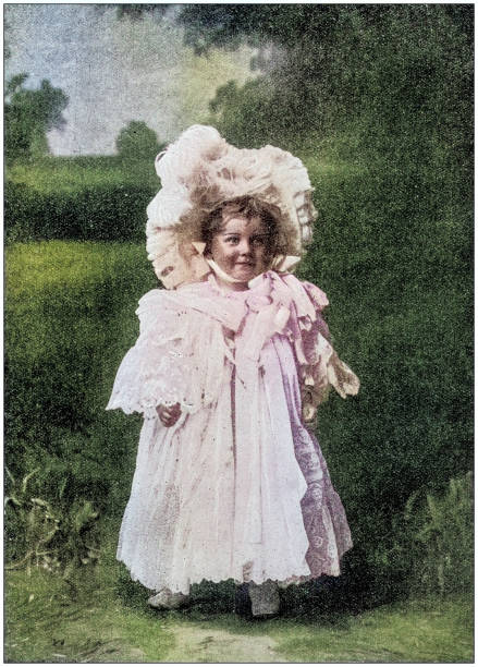 istock Antique painting illustration: Baby 2132675328