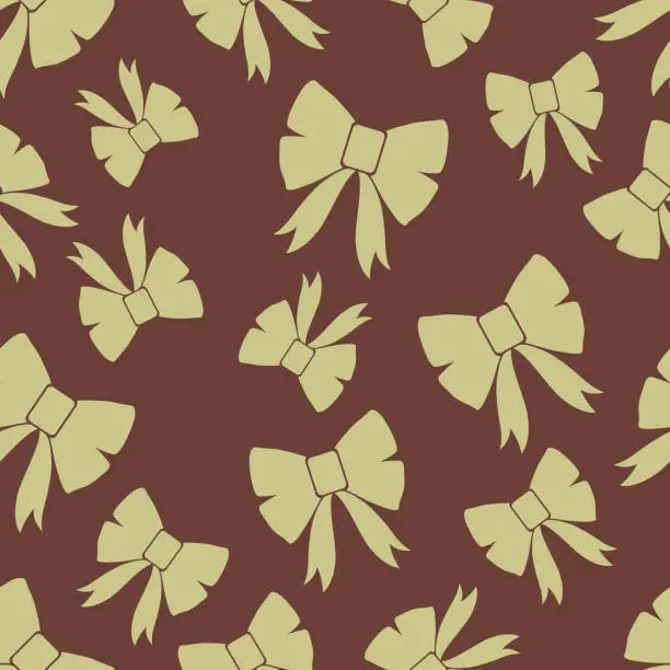 Vector illustration of Cute Bows Seamless Pattern