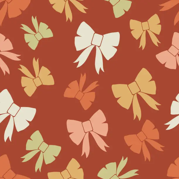 Vector illustration of Cute Bows Seamless Pattern