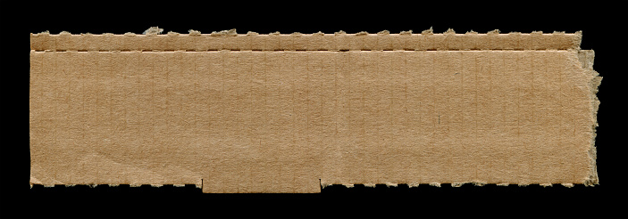 Old brown cardboard paper texture background isolated on black.