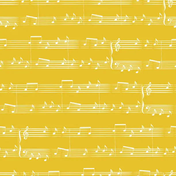 Vector illustration of Music Notes Seamless Pattern