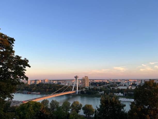 istock Bratislava Castle, panorama, danube, river bridge, slovakia, sunset 2132710273
