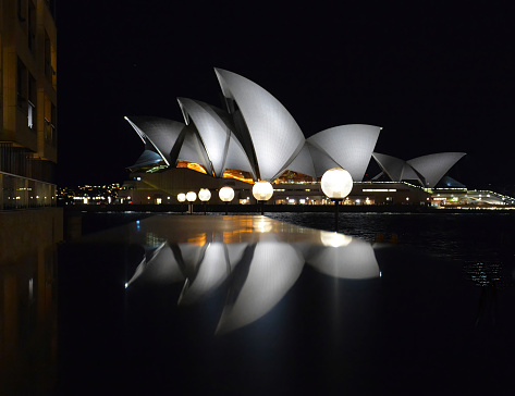 Sydney, Australia - July 31, 2014: The Sydney Opera House from the Park Hyatt Hotel, Sydney, Australia.