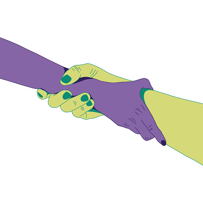 Helping hand concept. Gesture, sign of help and hope. Two hands taking each other