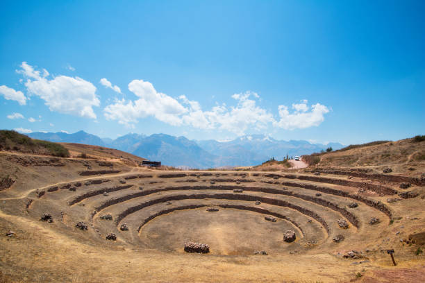 Inca terrace ruins in Moray ,Cuzco, Peru