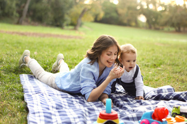 istock Mom having fun with her son 2132884082