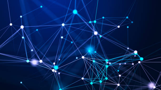 istock Interweaving of dots and lines in cyber space. Study, collection and processing of data. Business analytics. 3D rendering. 2132885631