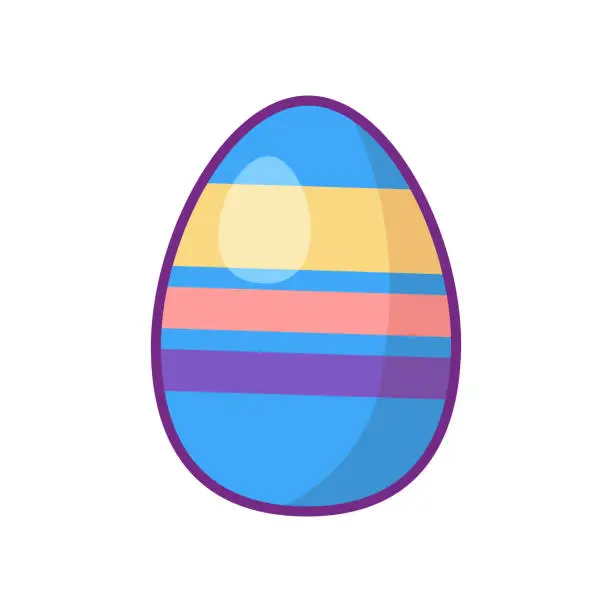 Vector illustration of Festive Easter Egg Multi Colored Striped Ornate