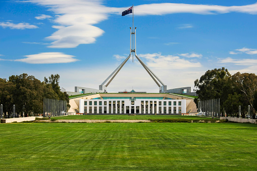 Canberra, ACT, Australia - October 21, 2009 :   Current seat of Australia's Parliament, from 1988.
