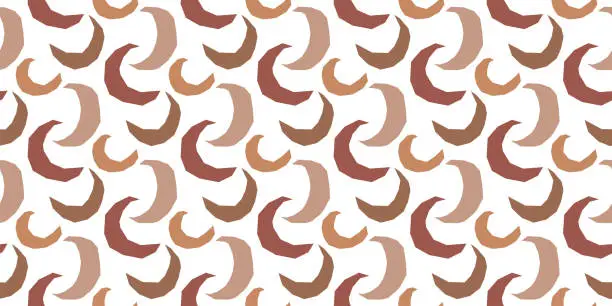 Vector illustration of Hand drawn crescent moon shapes seamless pattern