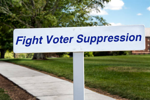 Fight Voter Suppression Sign - fotografia de stock