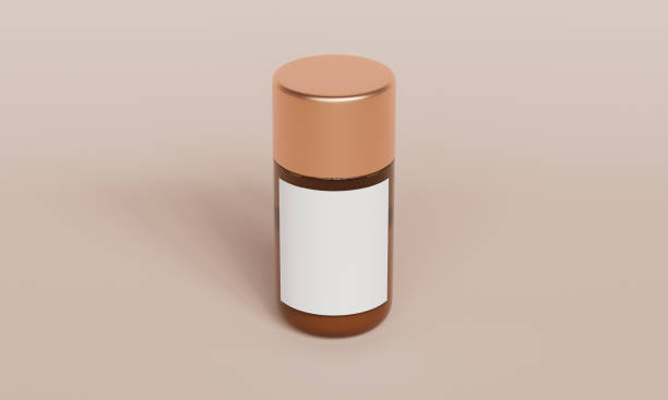 istock Brown Glass Bottle Mock up. 3D Rendering 2133050036