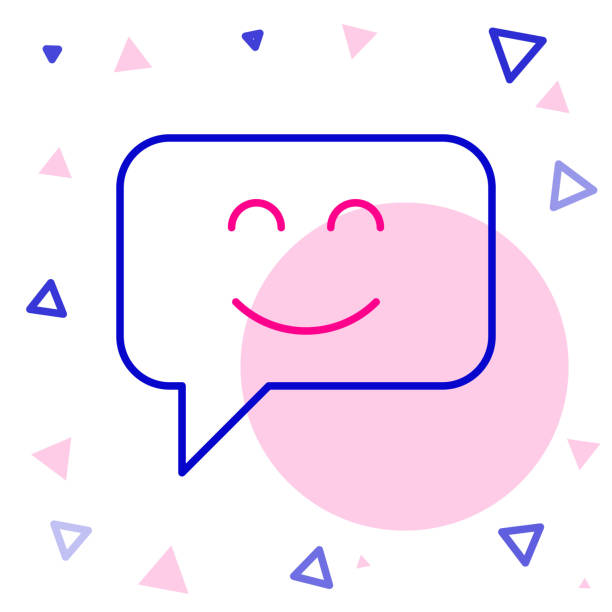 istock Line Smile face icon isolated on white background. Smiling emoticon. Happy smiley chat symbol. Colorful outline concept. Vector 2133120796