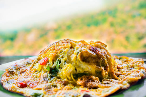 istock Thai traditional minced pork omelette with rice and stir fried cabbage with fish sauce 2133137261