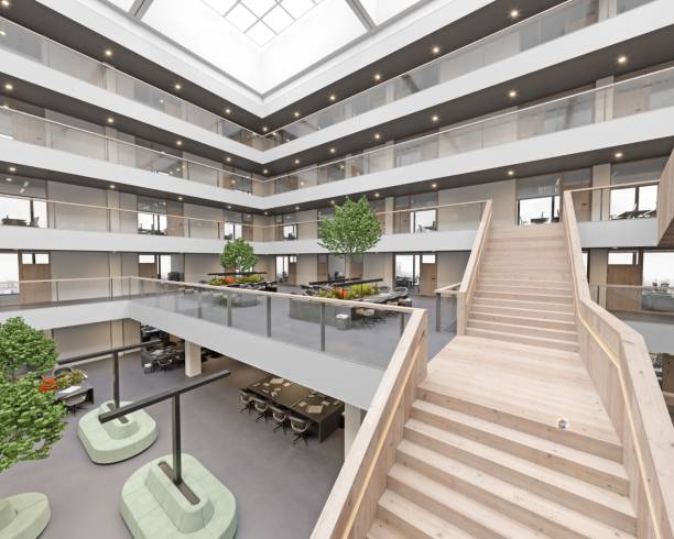 istock modern office building with stairway 2133223889