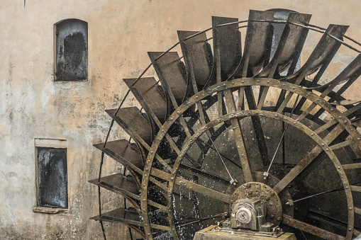 Water Mill in Portogruaro, the Metropolitan City of Venice on the River Lemene, Italy