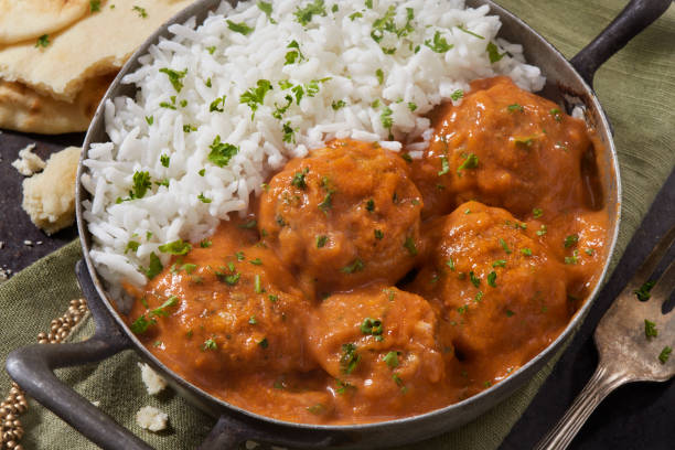 istock Butter Chicken Meatballs with Rice 2133289374