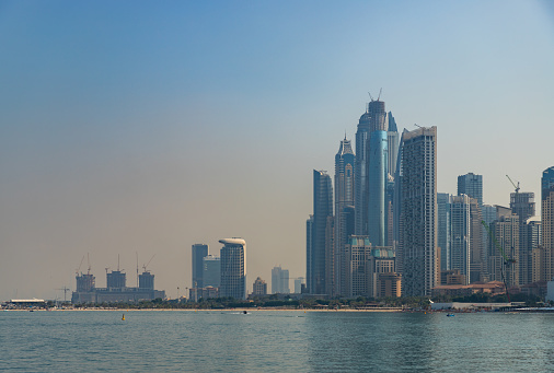 A picture of the Dubai Marina buindings.