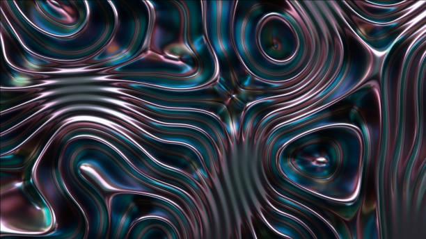 istock Silky metallic ripples undulate in a seamless, hypnotic dance of color and light. 2133347507