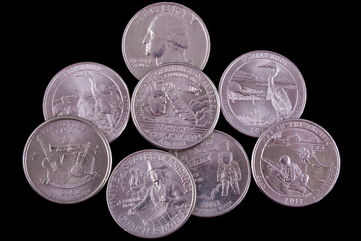 Commemorative U.S. quarter dollars.