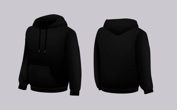 istock Blank black hoodie template. Long sleeve sweatshirts template with clipping path, gosh for printing. 2133497344