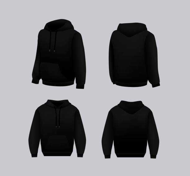 istock Blank black hoodie template. Long sleeve sweatshirts template with clipping path, gosh for printing. 2133498371