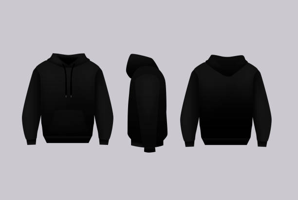 istock Blank black hoodie template. Long sleeve sweatshirts template with clipping path, gosh for printing. 2133498372