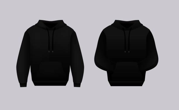 istock Blank black hoodie template. Long sleeve sweatshirts template with clipping path, gosh for printing. 2133498382