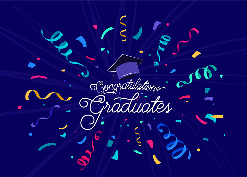 Congrats Grad Pretty Design Congratulations Graduates Vector Background Congrats Illustration With ...