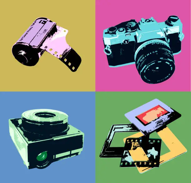 Vector illustration of Retro Icons - Photography