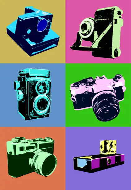 Vector illustration of Retro Icons - Photography