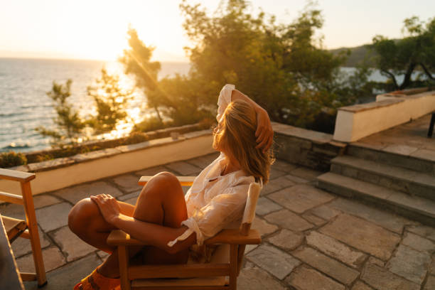Morning on the seaside terrace