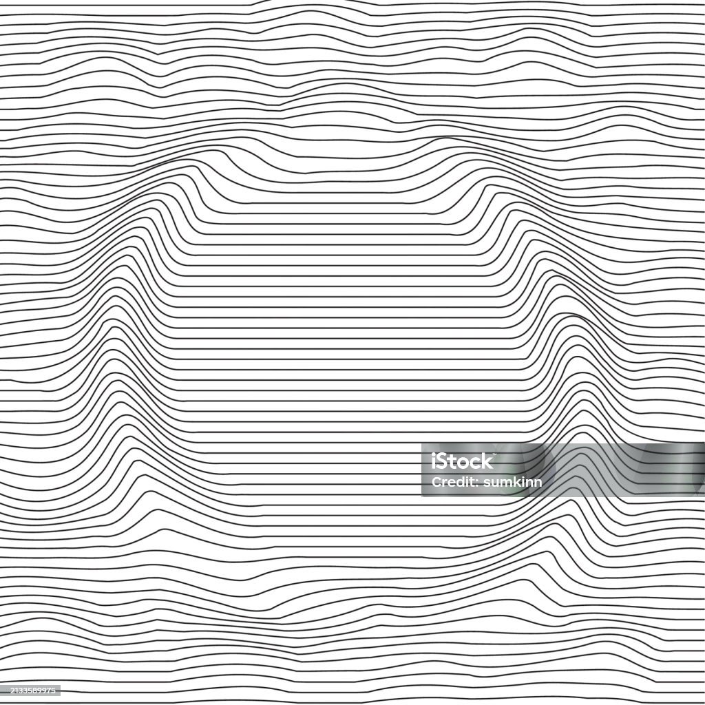 Distorted Wave Pattern Distorted Wave Monochrome Texture Stock Illustration - Download Image ...